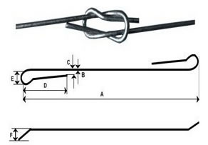 Drawing Illustration of Double Looped Quick Link Baling Wire