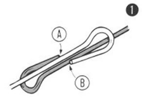 Pass the quick link loopes wire around bales, place ends A and B together.